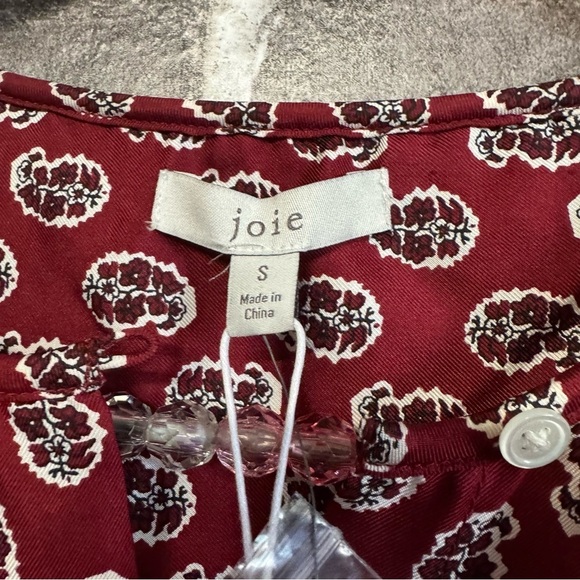 NWT Joie Noleen Jumpsuit in Rhubarb 100% silk button chest pockets - Picture 6 of 15